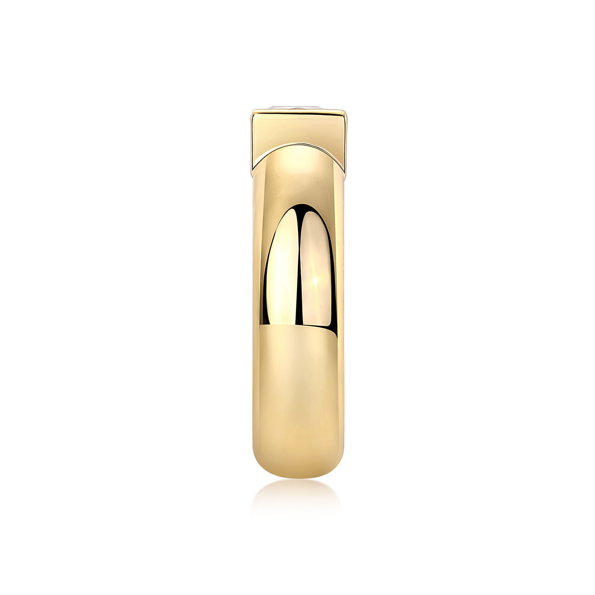 Quadratischer Moissanit-Ehering aus Silber