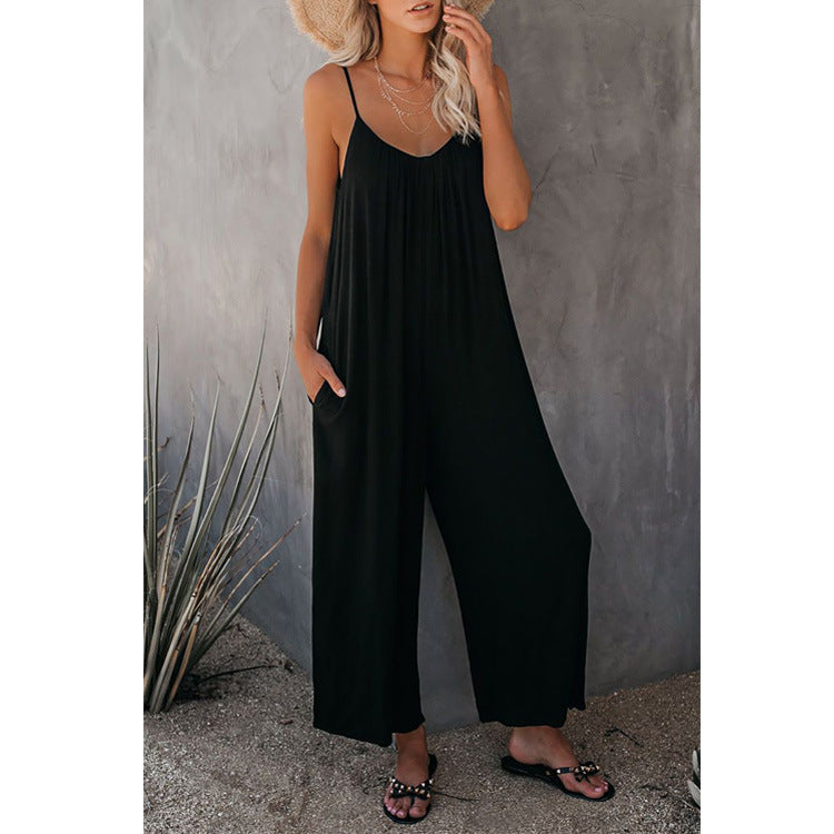 Lockerer ärmelloser Jumpsuit für Damen