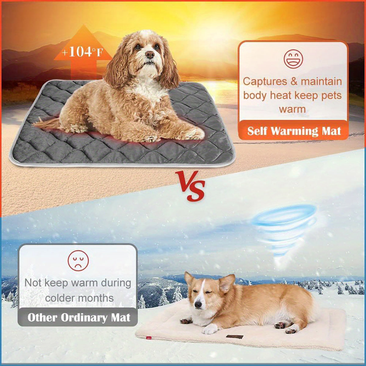 Thermal Non-Slip Pet Bed Mat