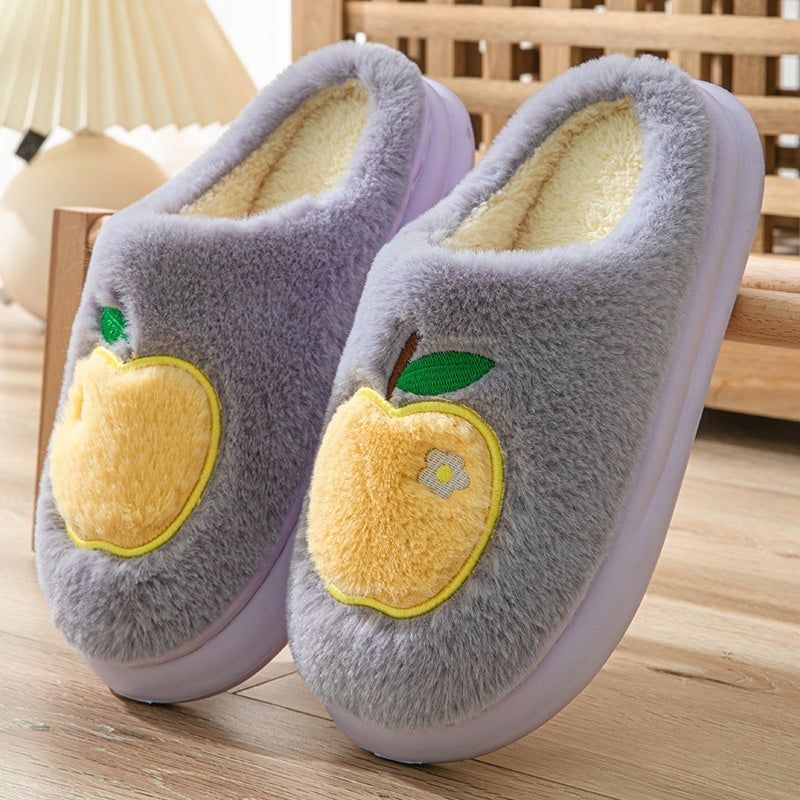 Cotton Plush Warm Women's Indoor Slippers