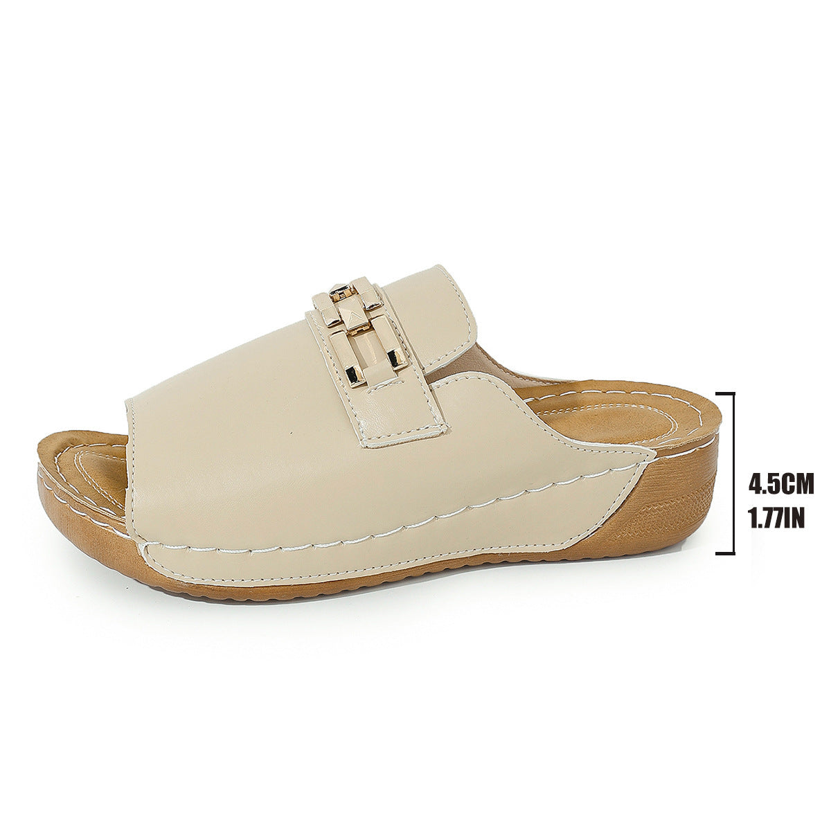 Peep-Toe-Hausschuhe aus Metall in Übergröße