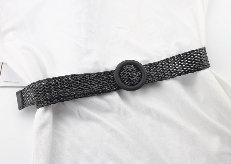 Ceinture large en coton et lin