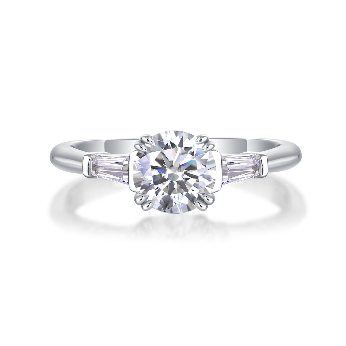 Classic Moissanite Silver Wedding Ring