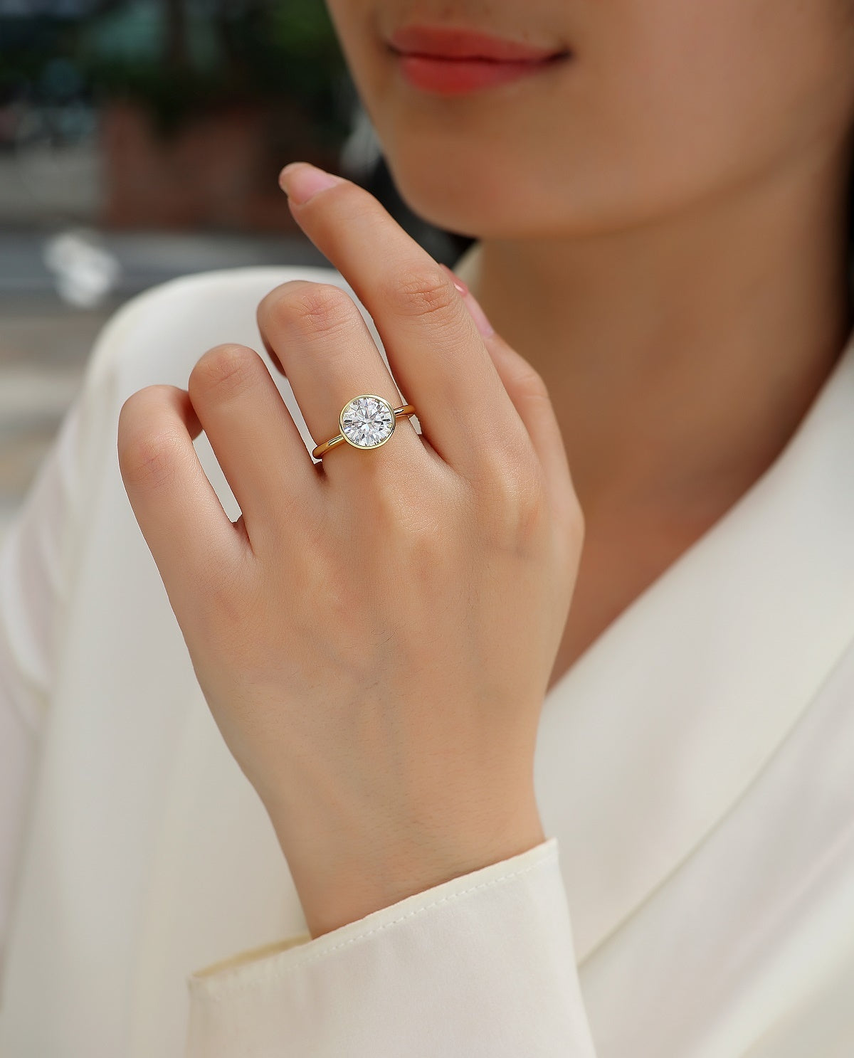 Time Bubble Large Moissanite Ring