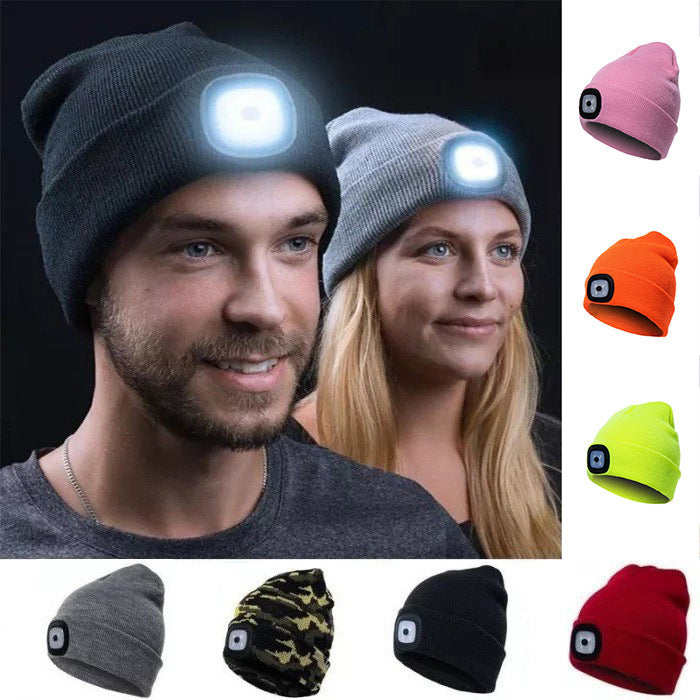 Bonnet en tricot lumineux à LED