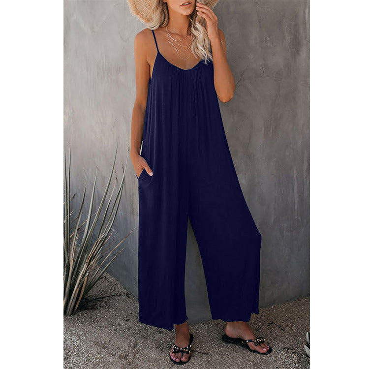 Lockerer ärmelloser Jumpsuit für Damen