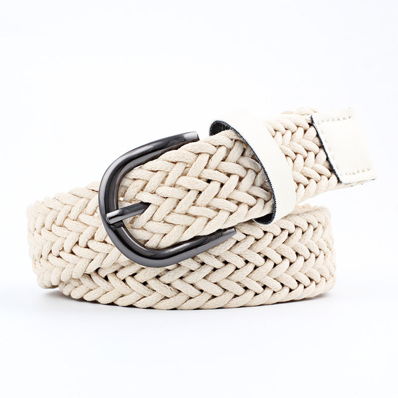 Ceinture large en coton et lin