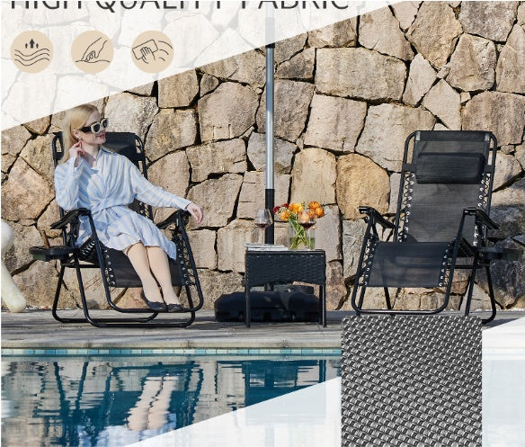 Set of 2 Zero Gravity Lounge Chairs