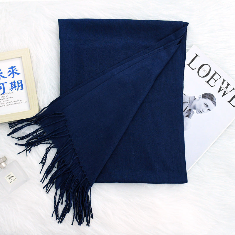 Annual Warm Cashmere Tassel Scarf