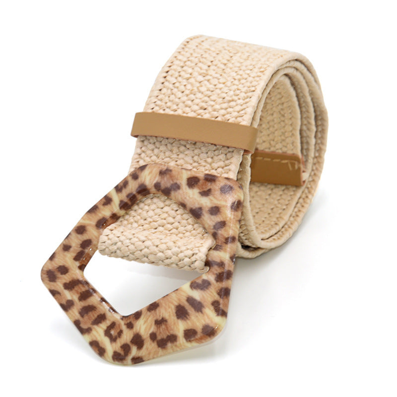 Ceinture large en coton et lin