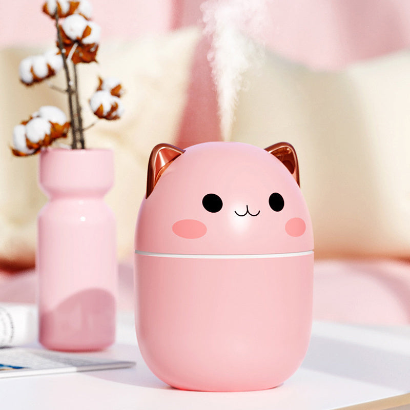 Niedlicher USB-Luftbefeuchter mit Katzenmotiv und LED-Nebel