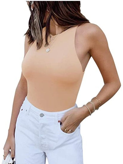 Sleeveless Halter Neck Bodysuit Top