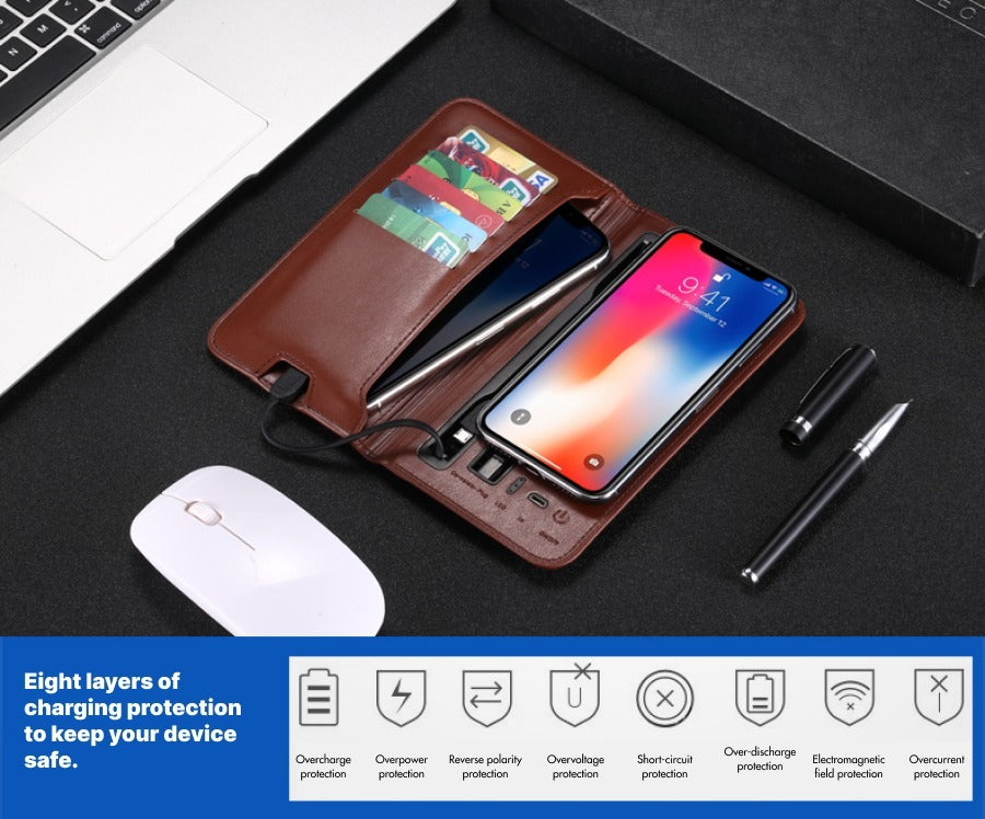 Lade-Wallet mit integrierter Powerbank