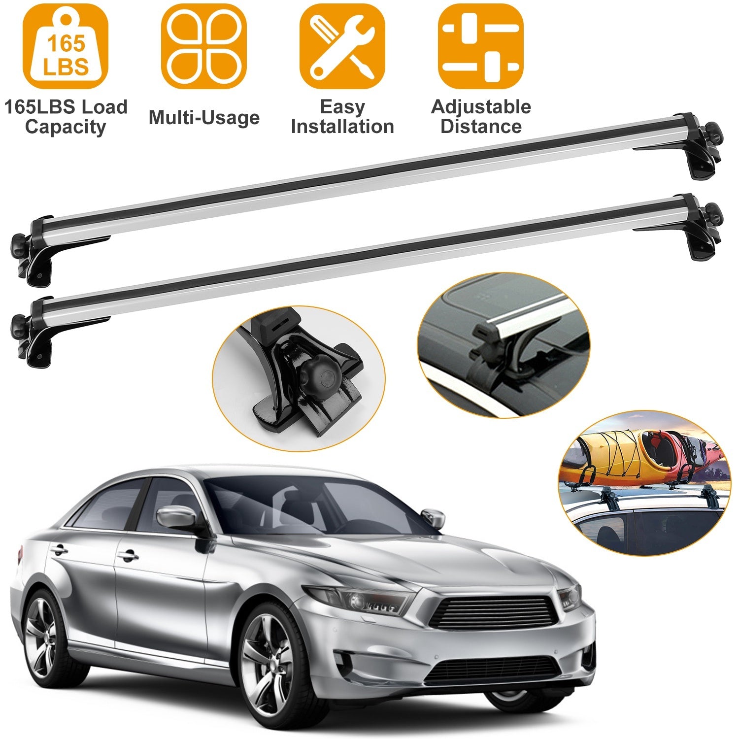 Universal 47.24in Aluminum Roof Rack