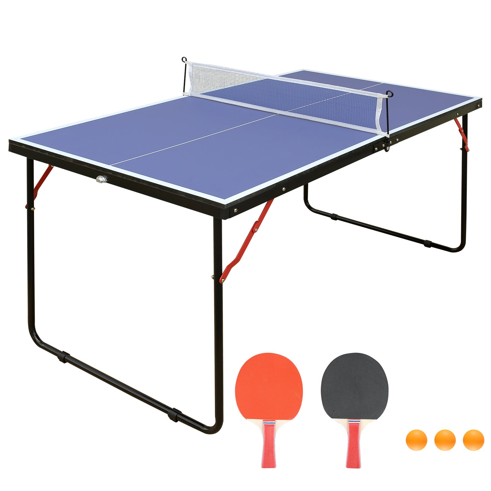 Tischtennisplatte, zusammenklappbar, tragbares Tischtennisplatten-Set