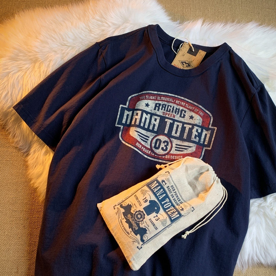 Loses T-Shirt mit Retro-Mädchen-Print für Herren