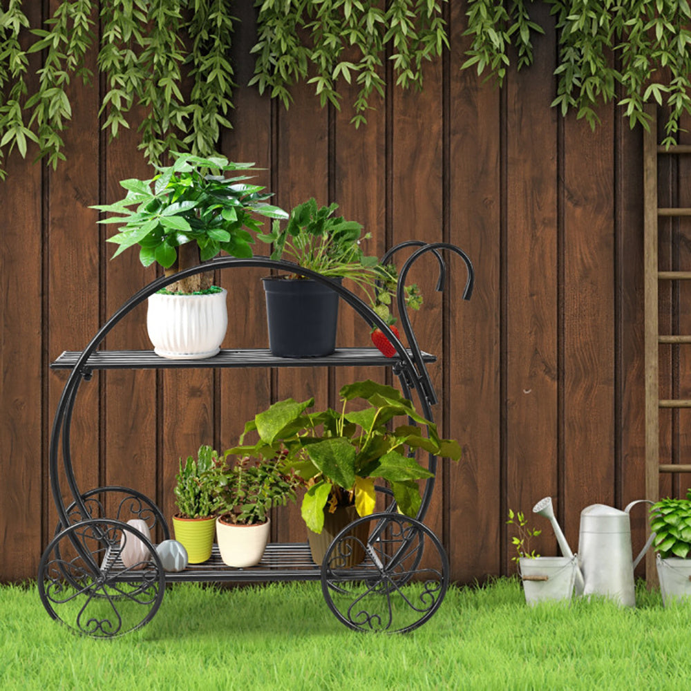 Metal Flower Cart Plant Stand