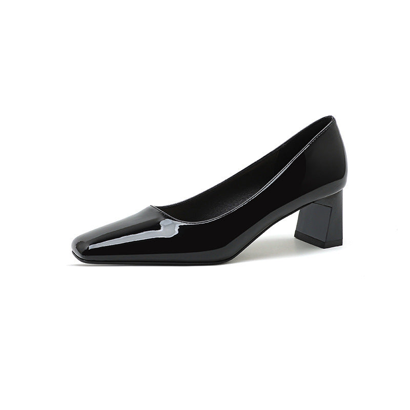 Classic Patent Leather Square Toe Heels
