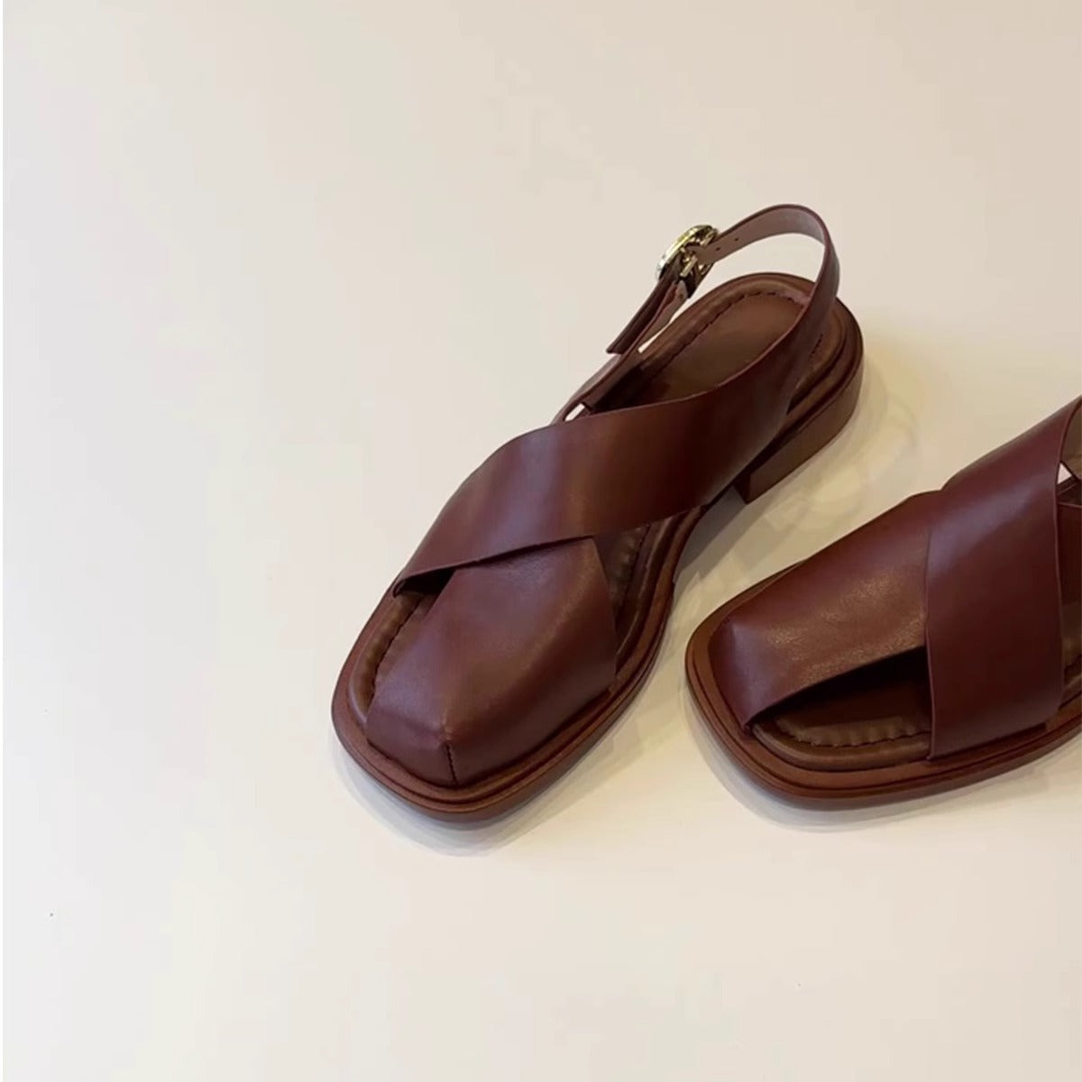 Retro Buckle Hollow Roman Sandals