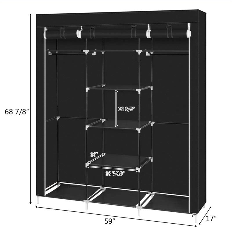 69 Inch Portable Wardrobe Storage Rack