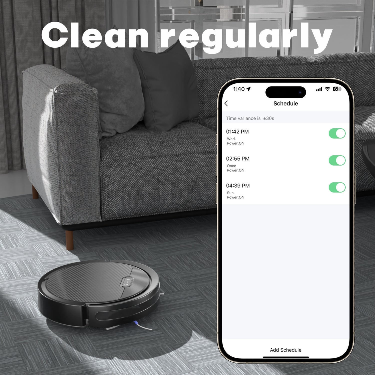3-in-1 Robot Vacuum & Mop, 5000Pa Suction