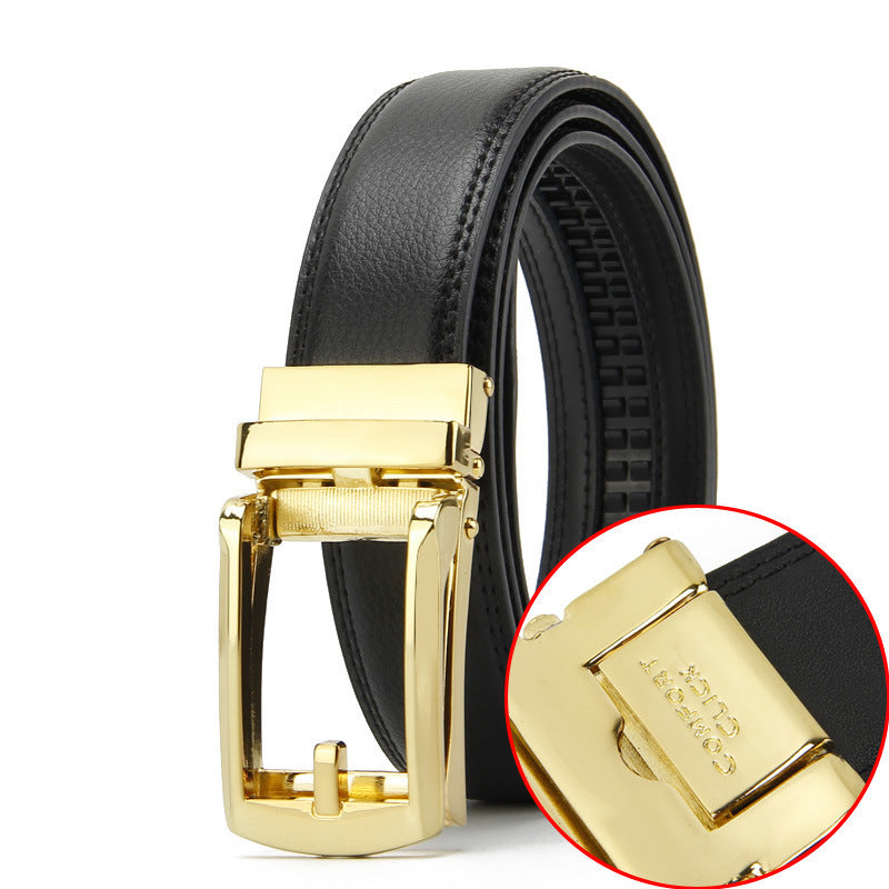 Men’s Auto Buckle Cowhide Dress Belt