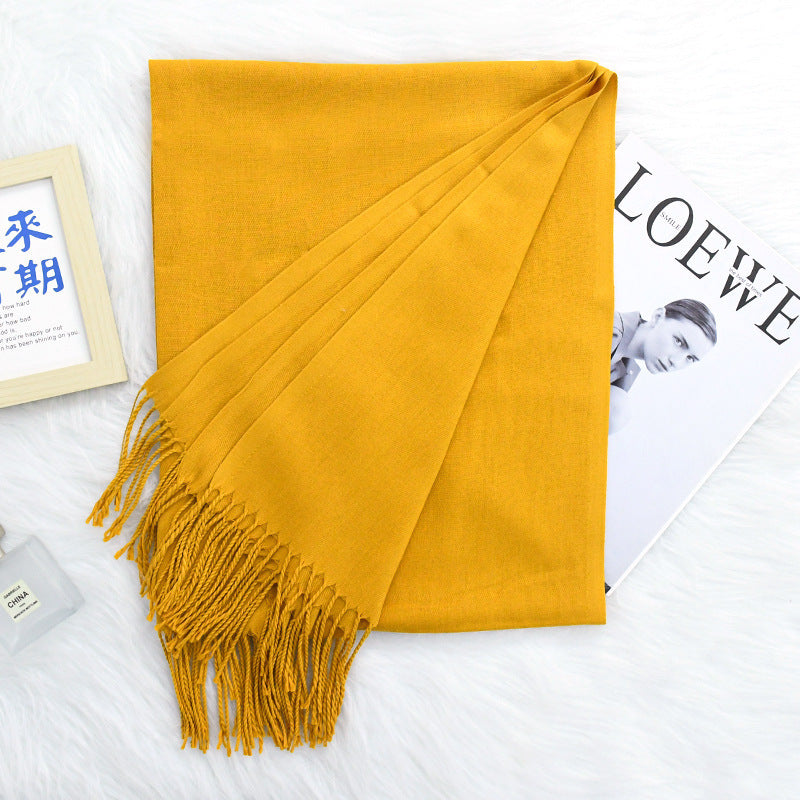 Annual Warm Cashmere Tassel Scarf