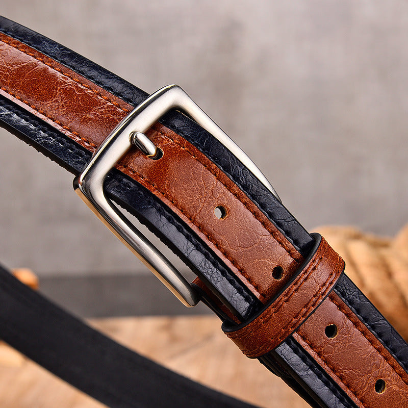 Ceinture décontractée à couleurs assorties pour hommes