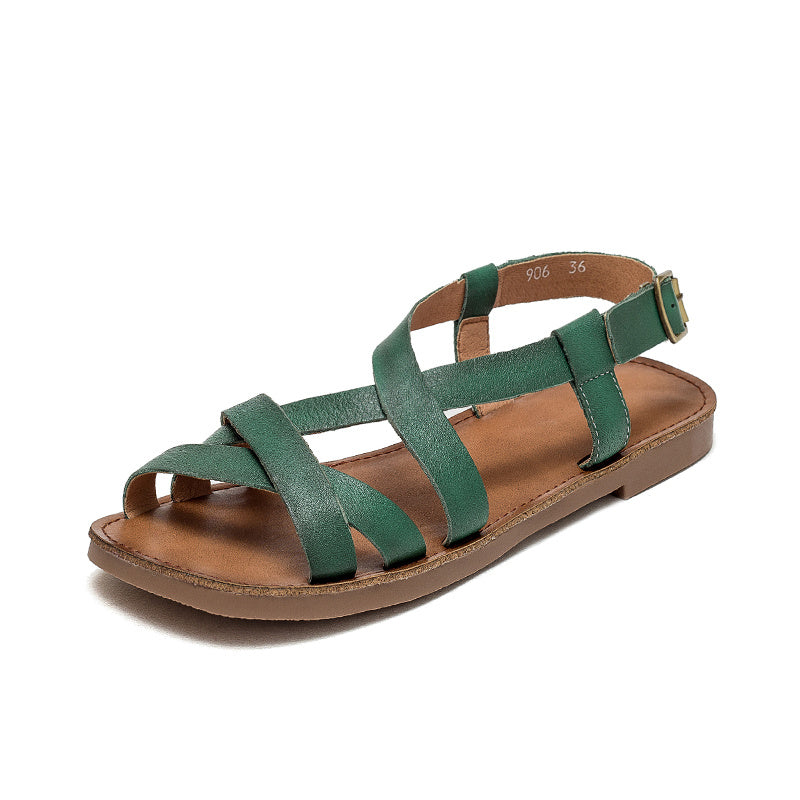 Modische Sandalen mit Retro-Schnalle für Damen