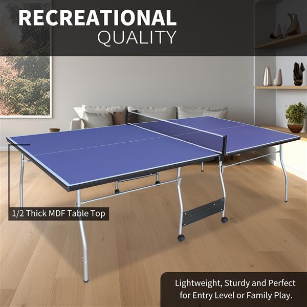 8ft Foldable Portable Table Tennis Table