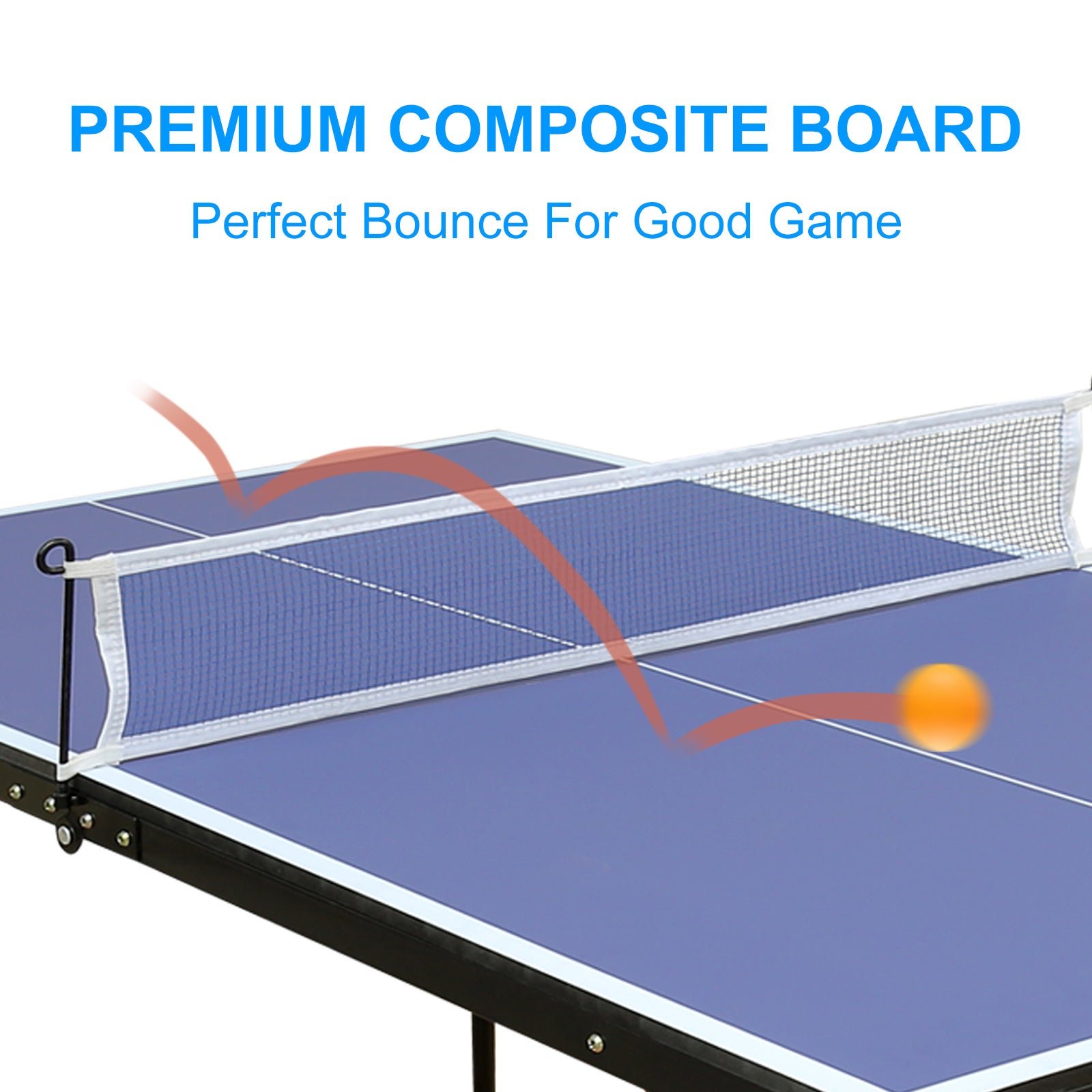 Tischtennisplatte, zusammenklappbar, tragbares Tischtennisplatten-Set