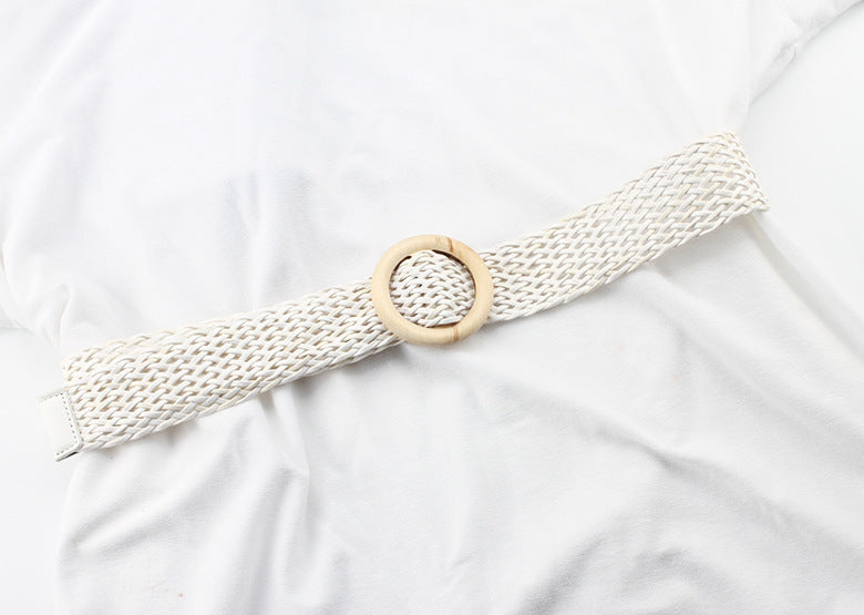 Ceinture large en coton et lin