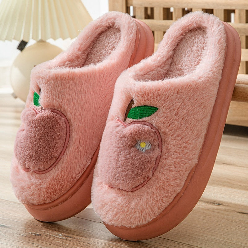 Cotton Plush Warm Women's Indoor Slippers