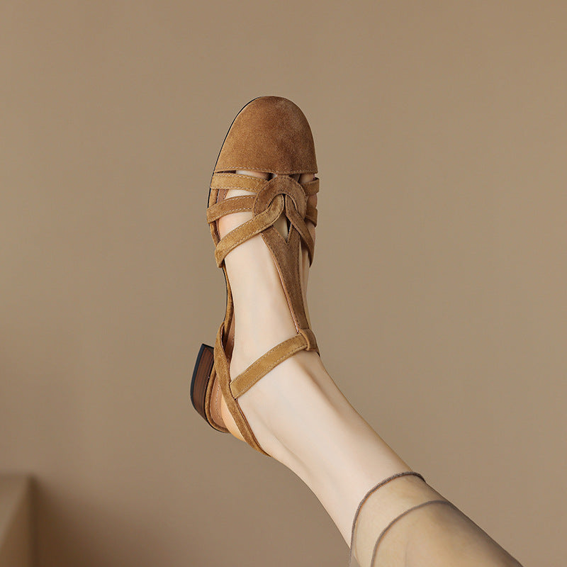 French Style Retro Closed Toe Sandals