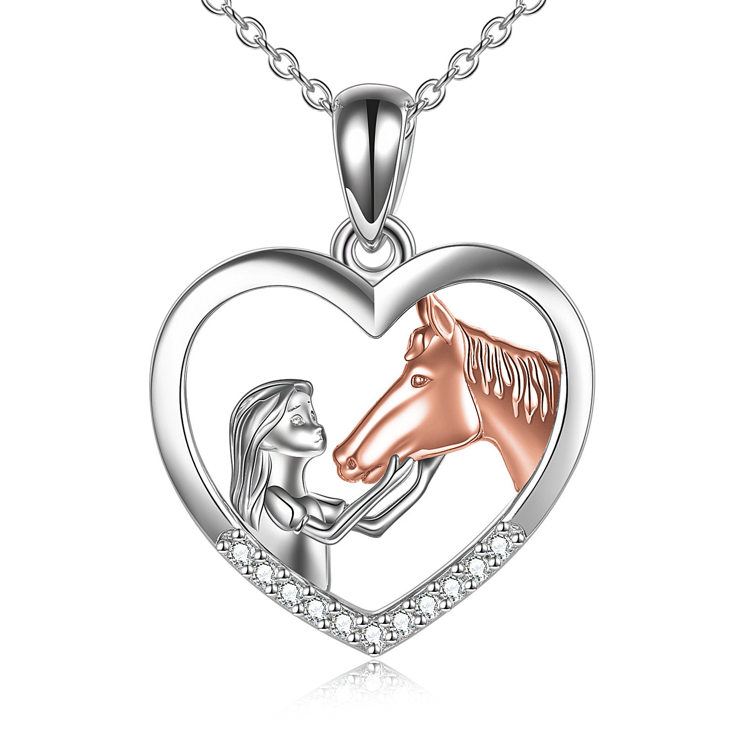 Horse Heart Girls Pendant Necklace