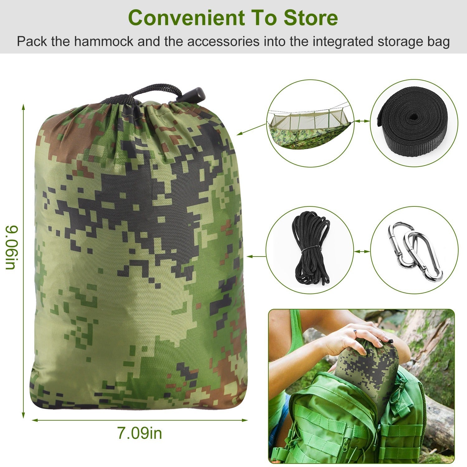 Camping-Hängematte mit Netz