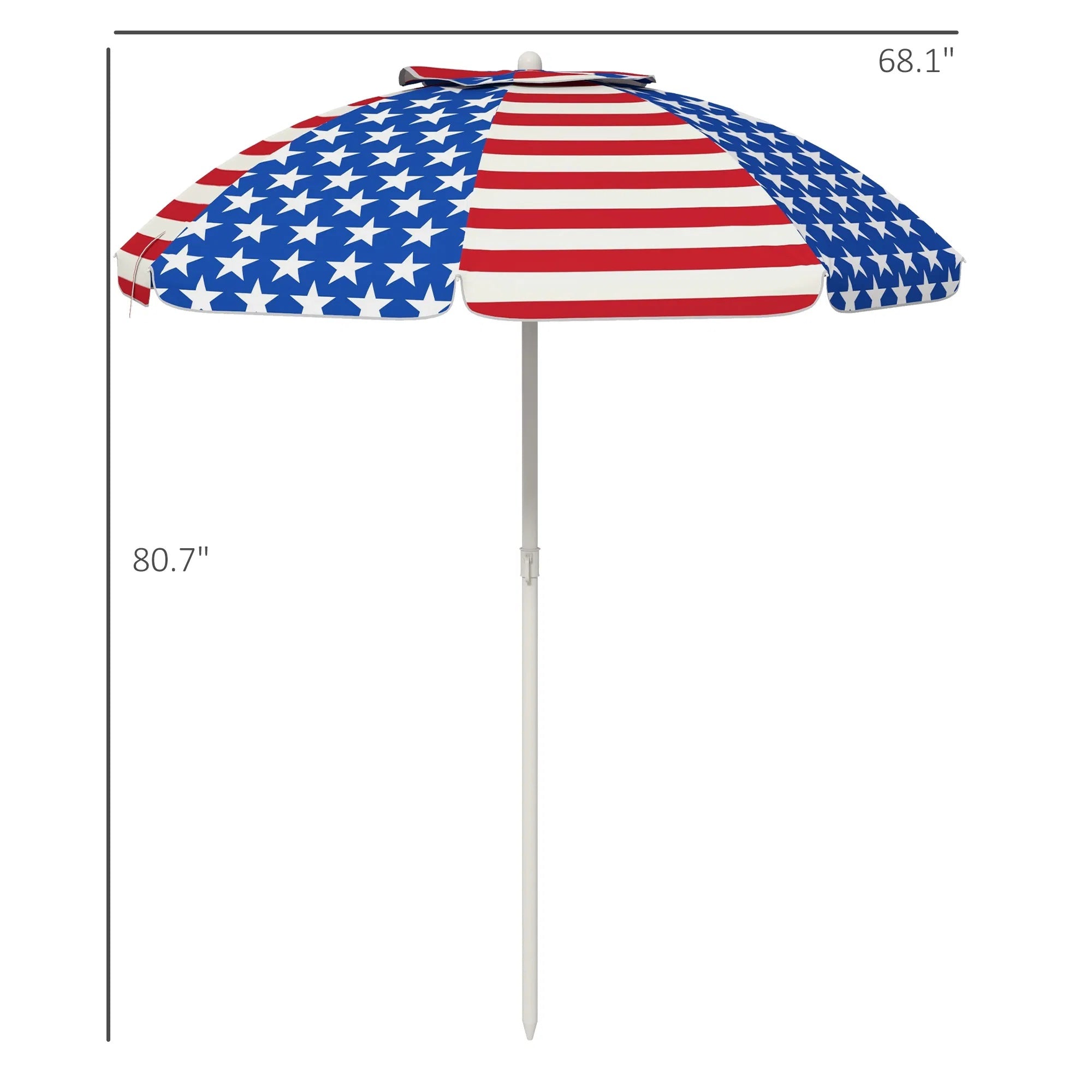 5.7' Travel Beach Umbrella – USA Flag