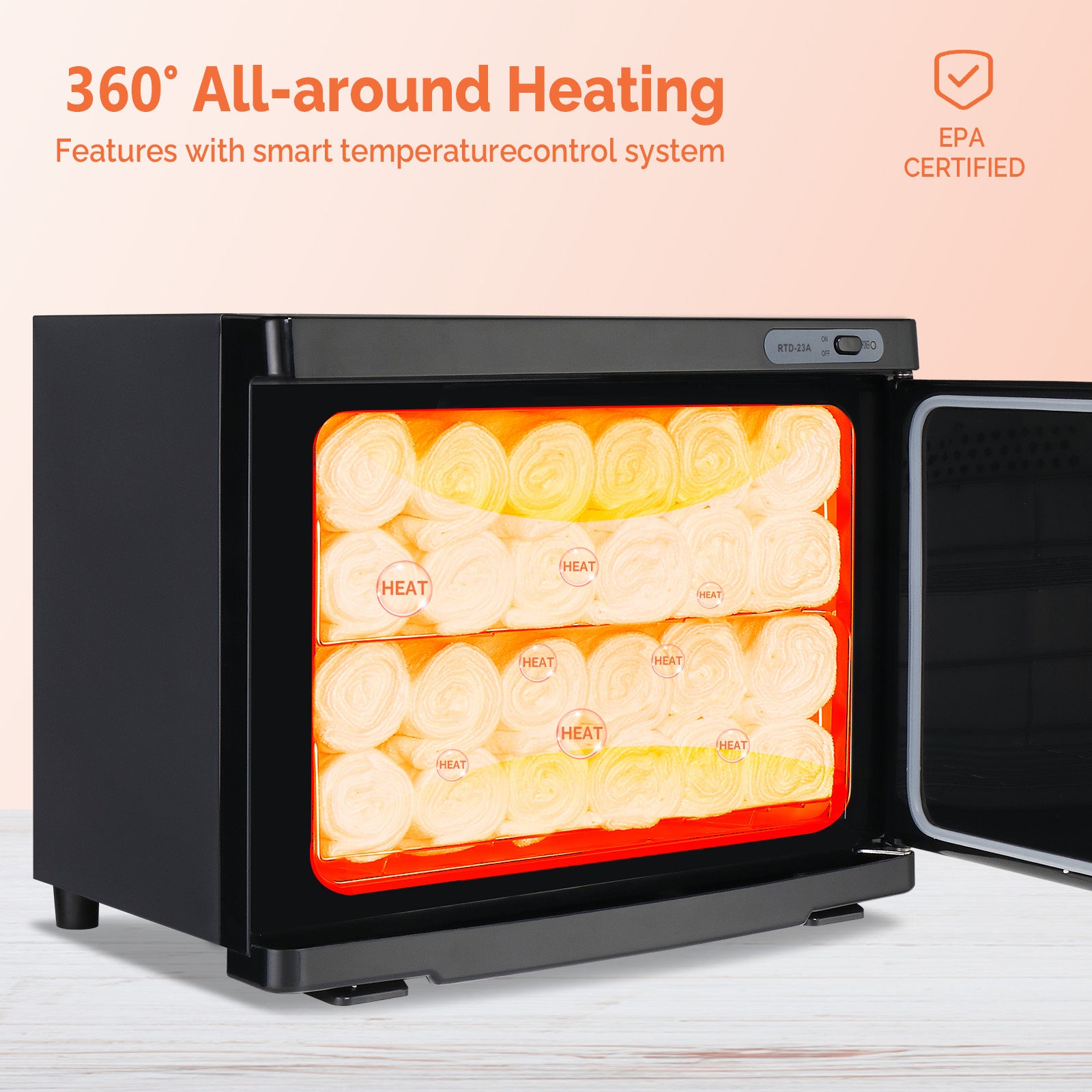 110V 23L Towel Sterilizer Black ABS