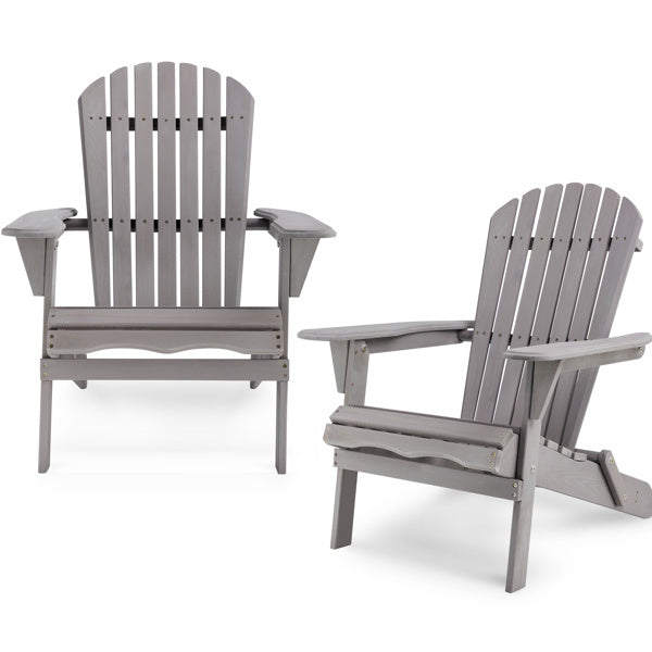 2-Piece Solid Wood Folding Beach Chairs