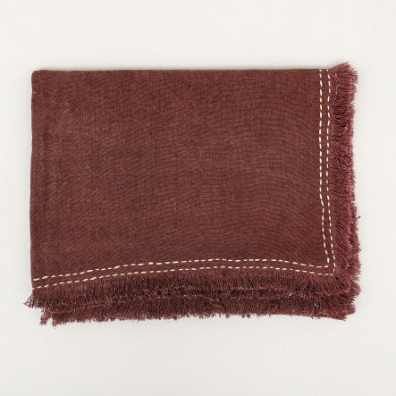 Stonewashed Linen Fringe Throw 52x68