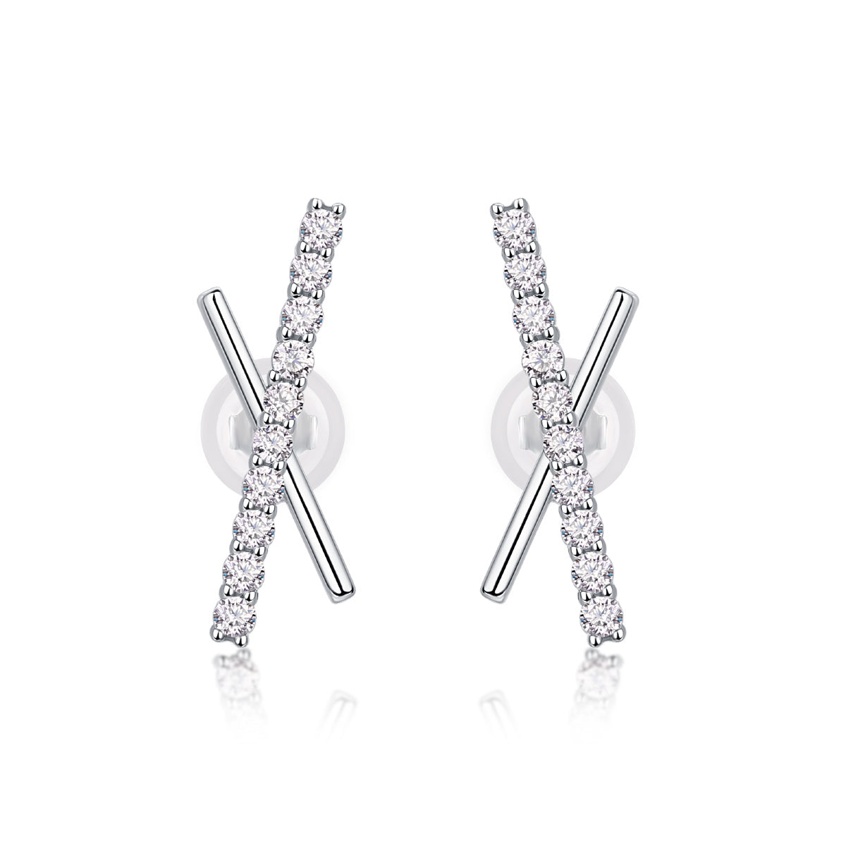 Sky Meteor Moissanite Silver Earrings