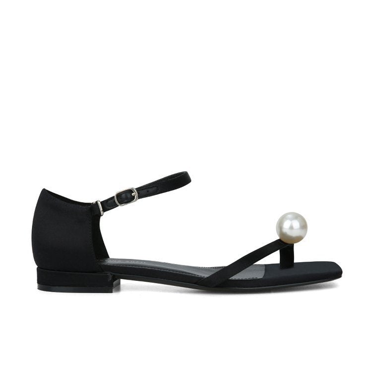 Fairy Style Pearl Flip-Toe Sandals Women