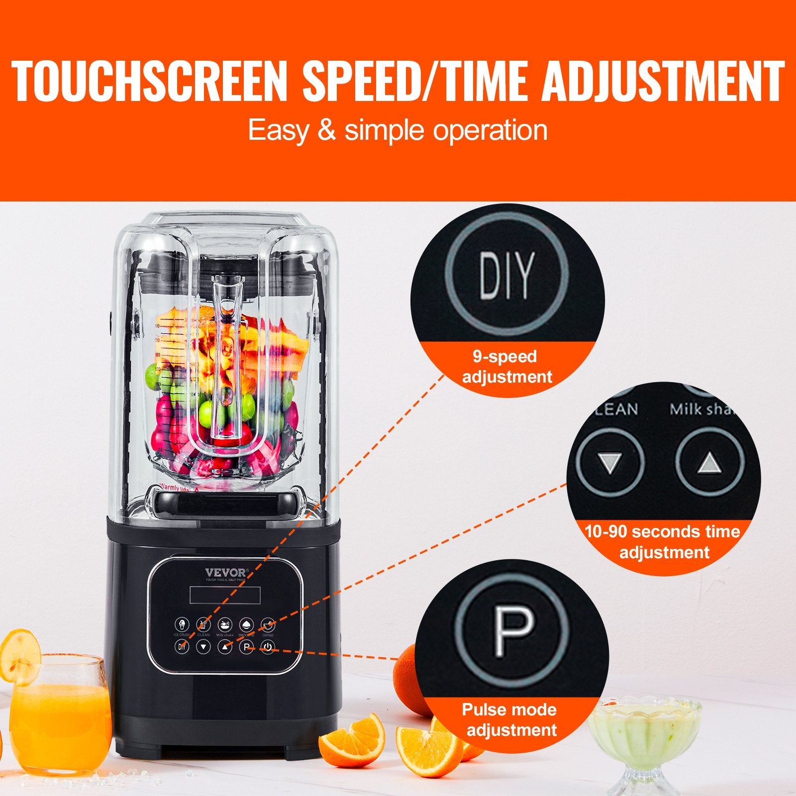 VEVOR Professional Blender 68oz – Black