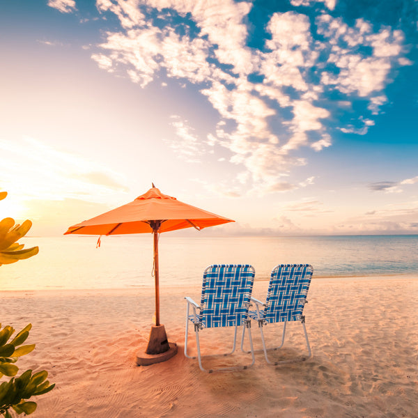 2pcs Striped Beach Chairs