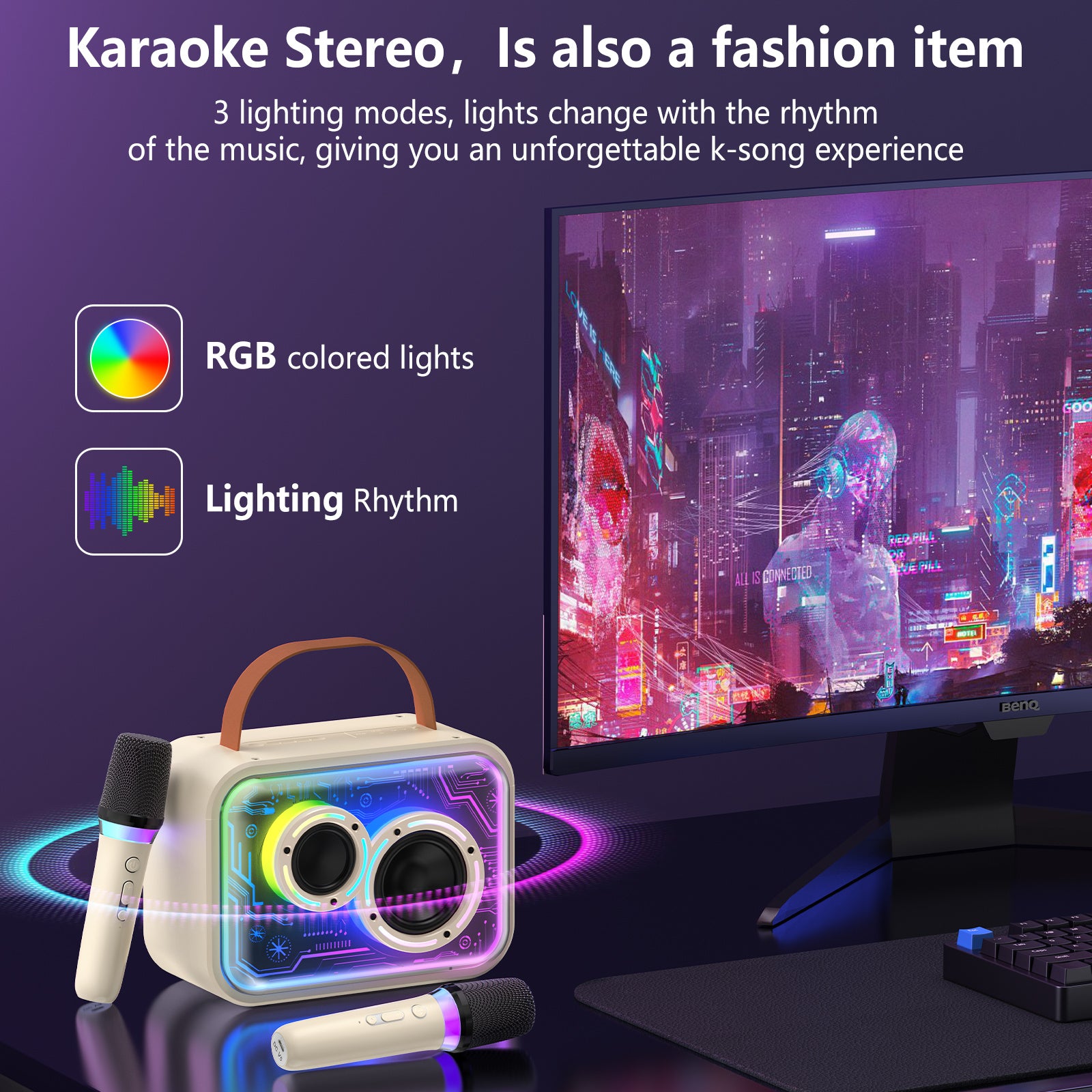 JYX D30 Karaoke with Bluetooth & Lights
