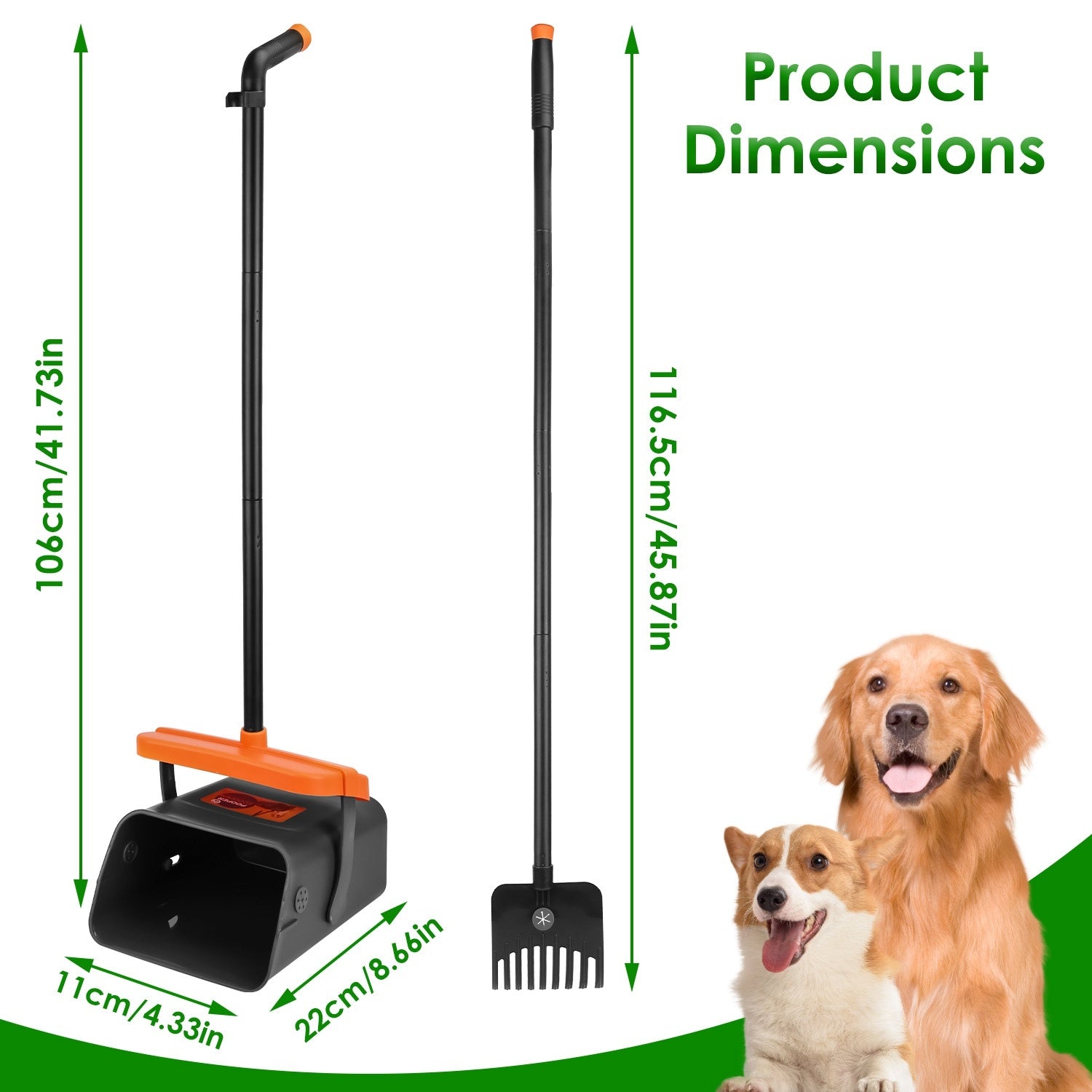 Pooper Scooper Kit with Rake & Bin