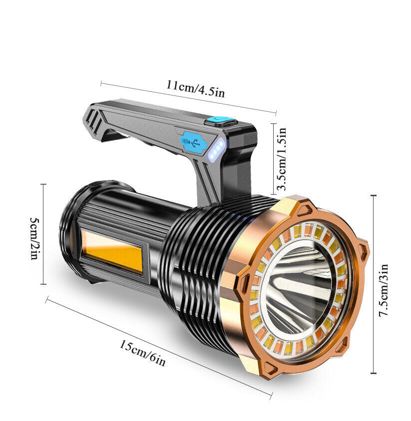 Wiederaufladbare LED-Taschenlampe, Suchscheinwerfer mit 8 Modi