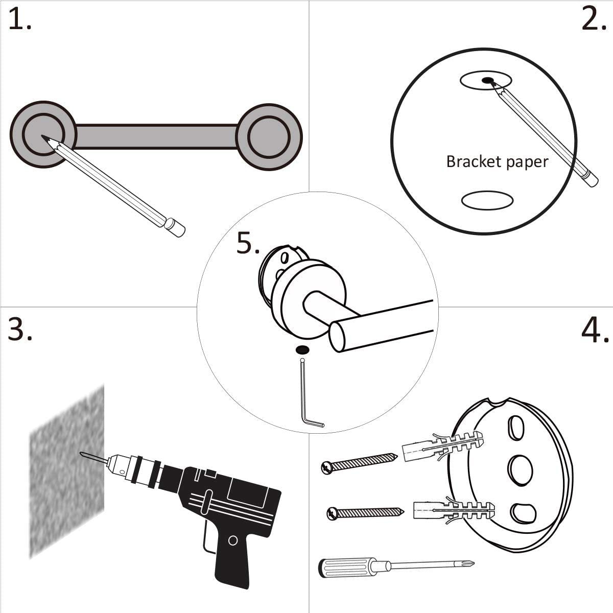 3-Piece Bathroom Towel Rack & Hanger Set