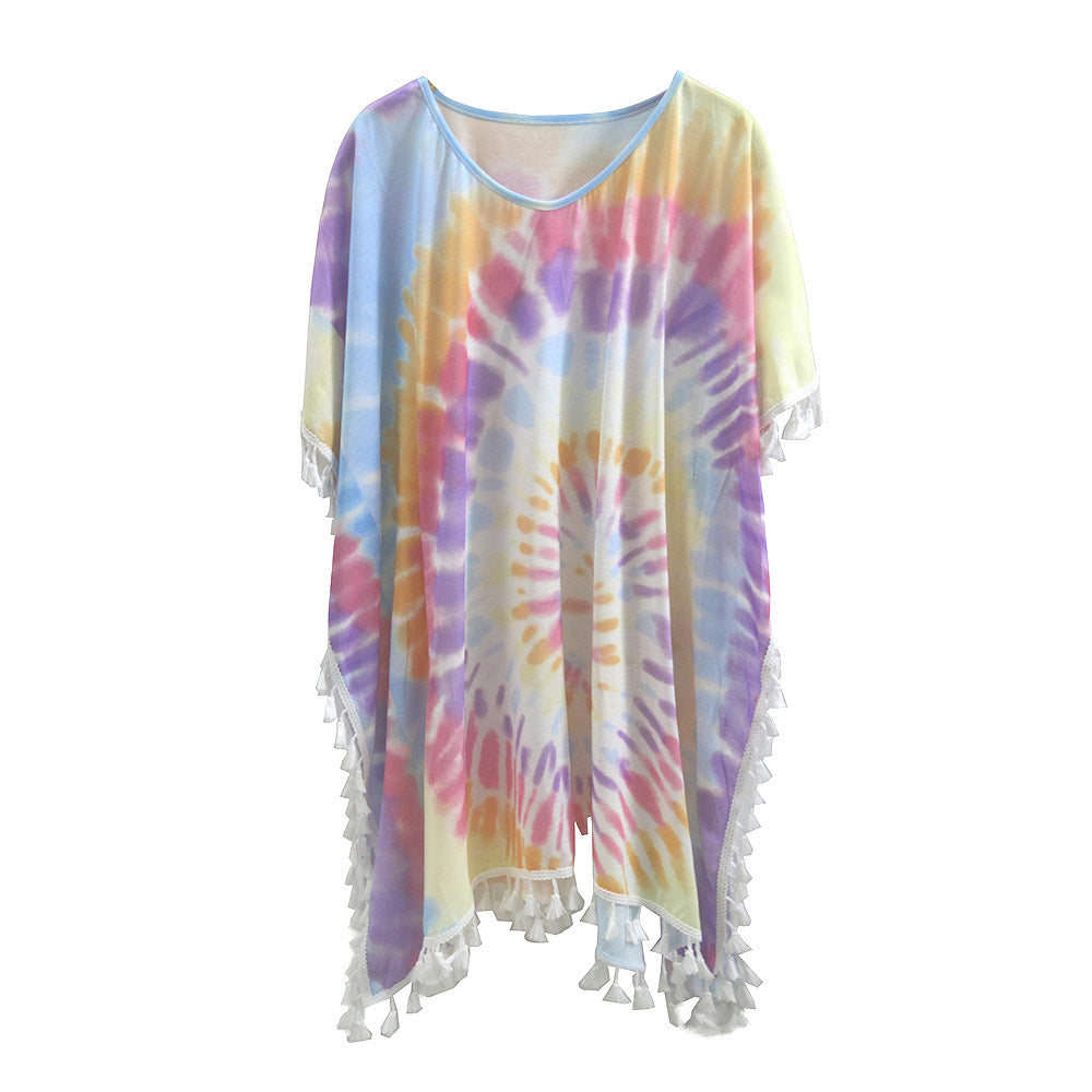 Tie-Dye Tassel Beach Cover-Up Skirt