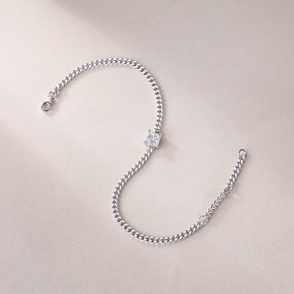Resolute Moissanit-Silberarmband